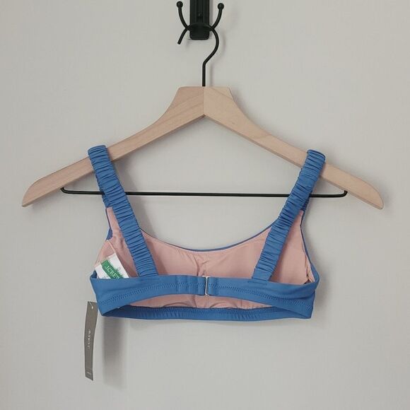 New J.Crew Scrunchie-Strap Squareneck Bikini Top Size XXS in Blue NWT - Picture 5 of 9